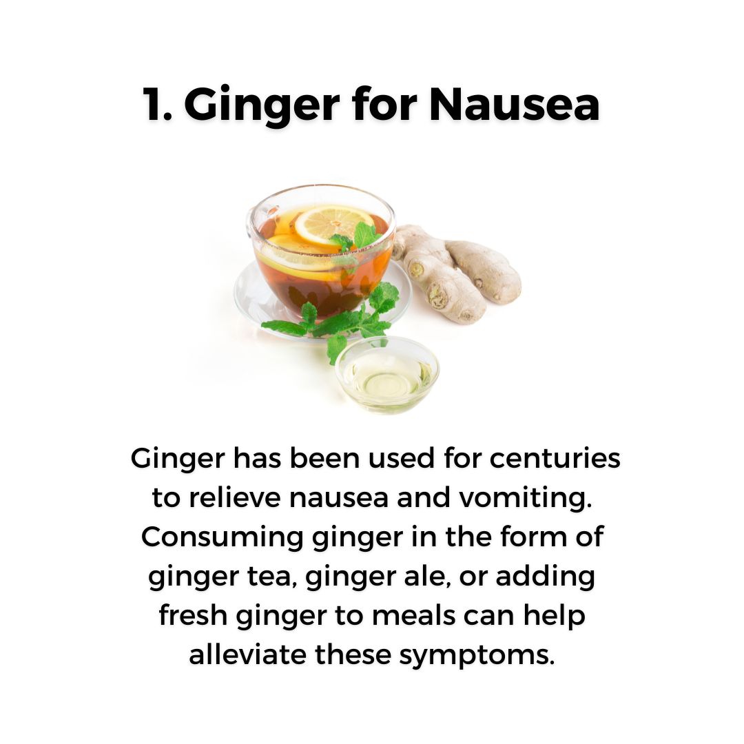 Natural remedies every household should know today...

Note:  No. 8 on the list is very important.

1. Ginger for Nausea