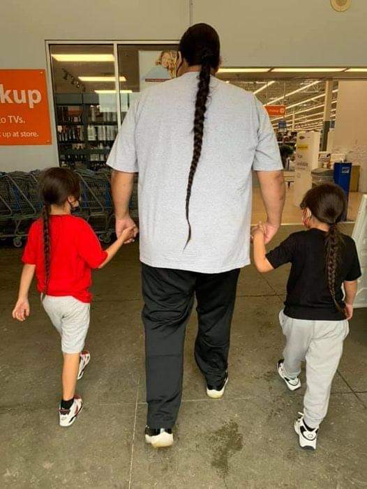 Supporting the little boy who got his hair cut off in Oklahoma and to all of our native boys getting bullied because of their hair It’s okay for boys to have long hair, it’s part of our culture. My husband and our two boys have long hair! ❤️