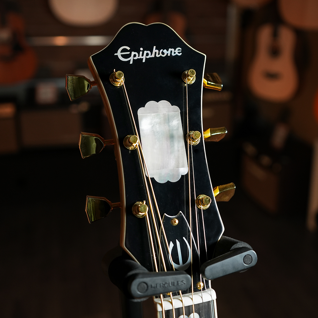 The beautifully ornate, top-of-the-line Epiphone Excellente was made famous by country music legend Loretta Lynn, and now it's here as part of the new Masterbilt Collection. 🔥 Visit the link and take yours home for as little as $109 a month. 👉 bit.ly/3xIYdcl