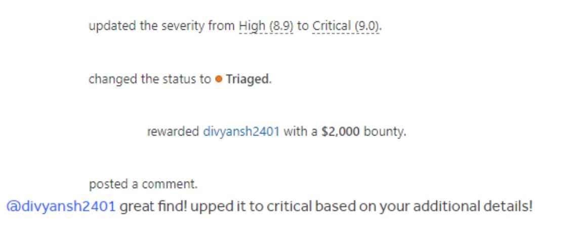 Yay, I was awarded a $2,000 bounty on @Hacker0x01! hackerone.com/divyansh2401 #TogetherWeHitHarder #bugbounty #bugbountytips #bugbountytip

1. Bypassed email verification with IP-Rotator Extension. 
2. Created an account with divyansh@target.com. 
3. Auto Joined their organization.