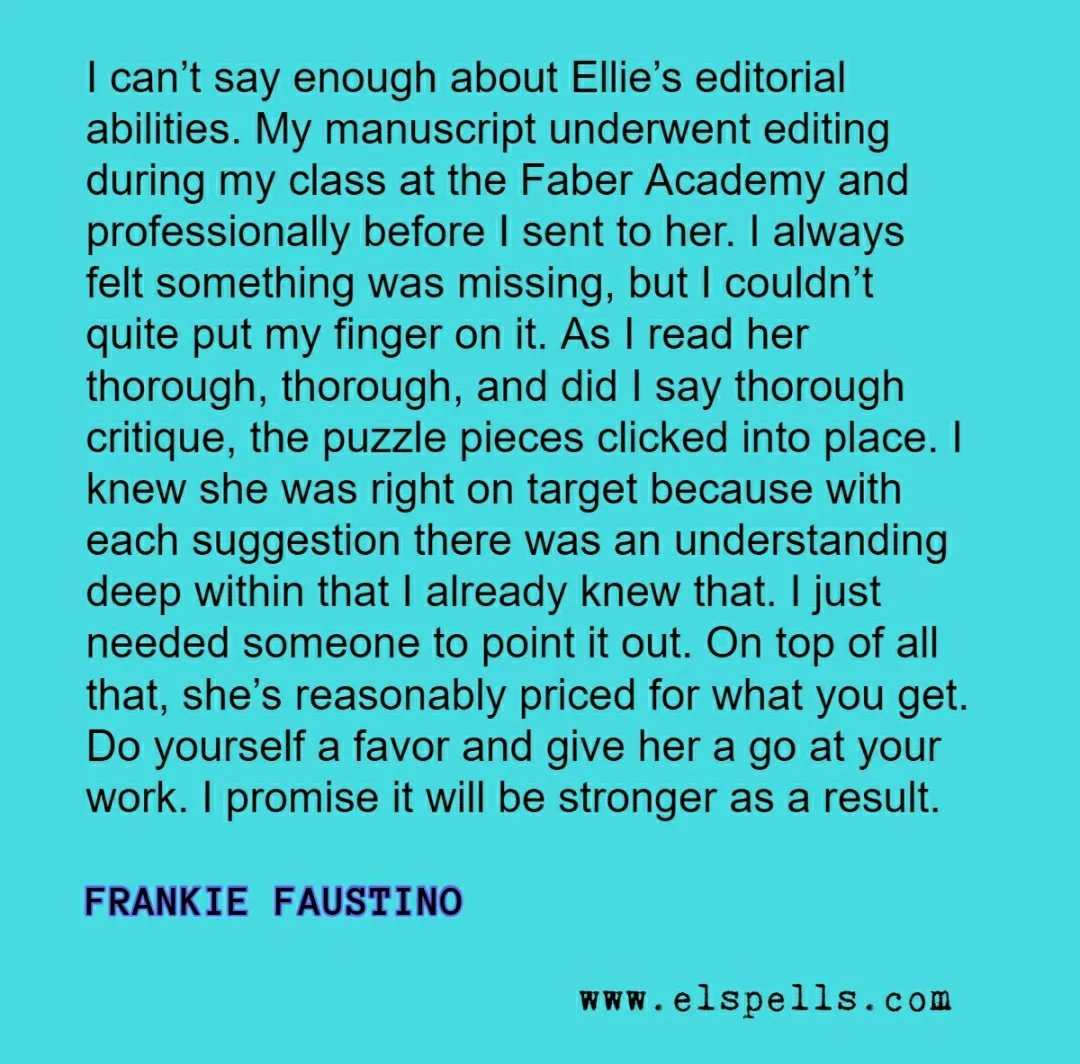 If you're looking for quick, affordable, helpful #writingfeedback, visit elspells.com to find out about #ElspellsWritingFeedback - just £20 per 5,000 words. Lots more #clienttestimonials on the website!
✍ 

#WritingCommunity #amwriting #amediting #WritersRT #writers