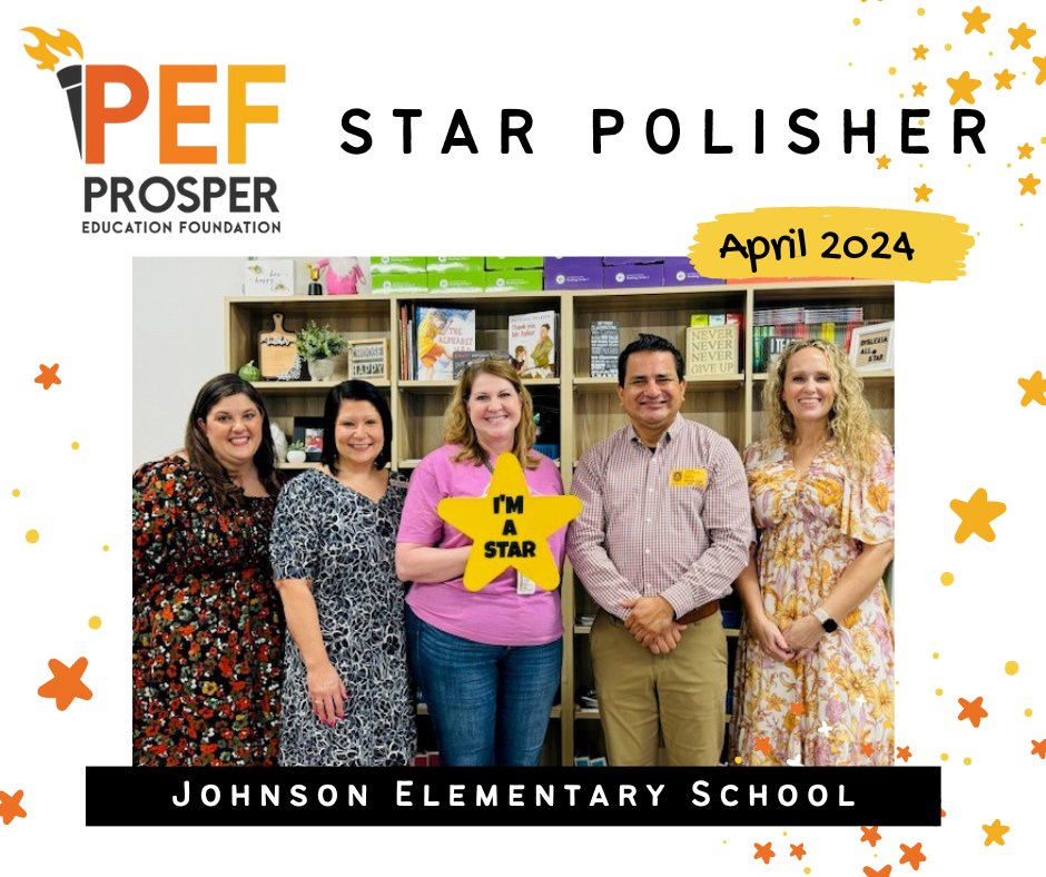 PEF is excited to announce that Ms. Stephan is the April Star Polisher for Johnson Elementary School! Congratulations! 🌟 #amazingteachers #starpolisher #samjohnsonelementary