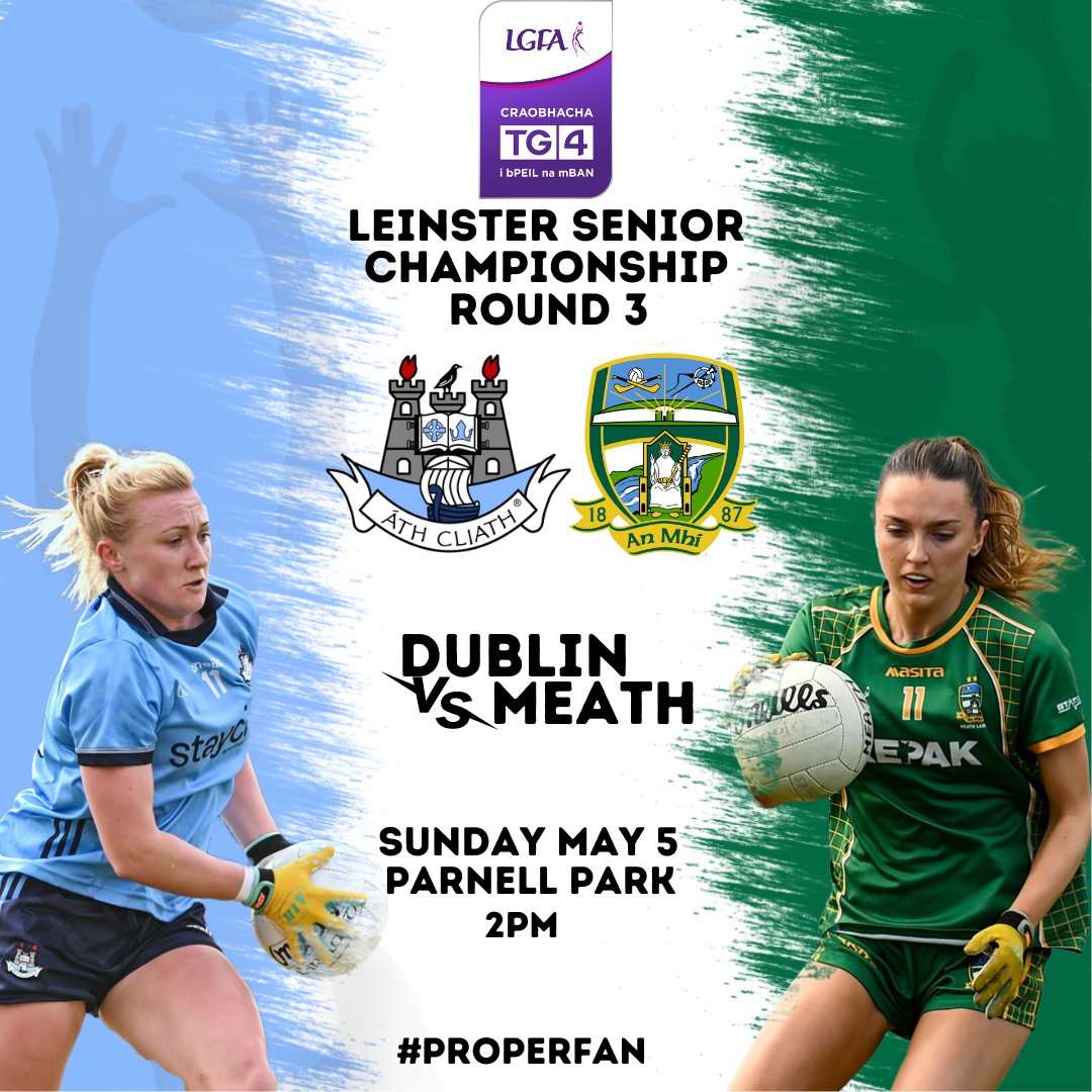 Dress rehearsal! 

Ahead of their @LeinsterLGFA Senior Final at @CrokePark on May 12, @dublinladiesg play @meathladiesMLGF at Parnell Park next Sunday in Round 3 of the Provincial Senior Championship! 

#ProperFan