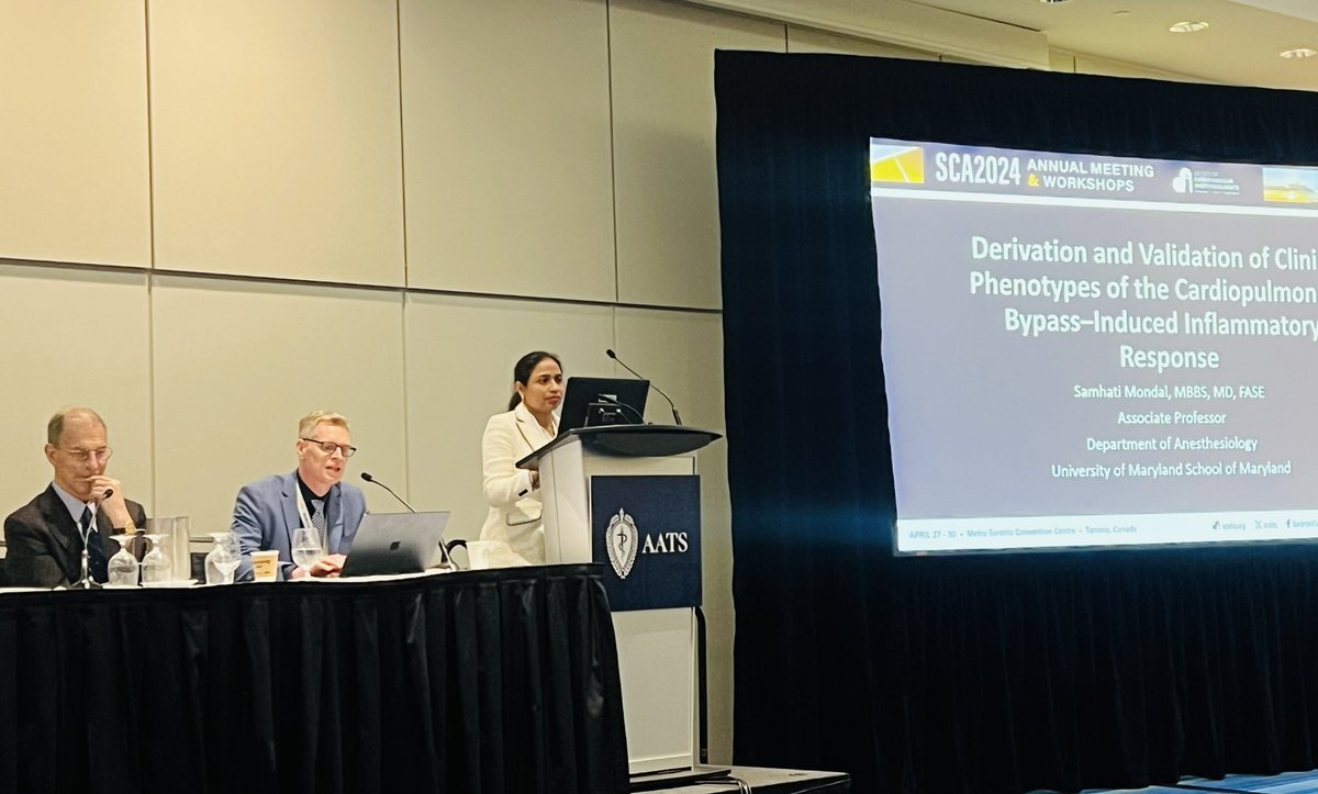Thanks #AATS for ‘Year in Review’ panel! I got to talk about this paper by @ajmilammdphd in @IARS_Journals on a predictive model for risks a/w #CPB using machine learning. Lots of learning from multidisciplinary forum. Great to have moderators like Drs. Whitman & Muehlschlegel!