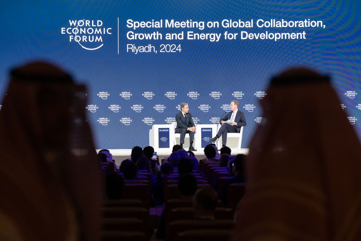 Good to join @WEF President @borgebrende for an important conversation on global collaboration. At this inflection point, the decisions we make will have repercussions for decades to come. We must work together to address our biggest geopolitical challenges.