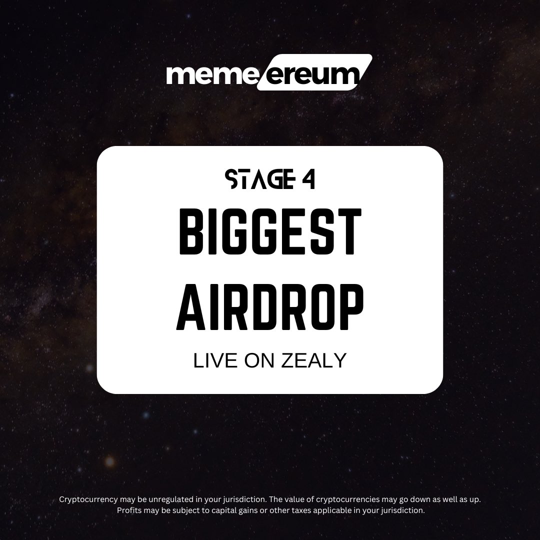 Biggest #Airdrop competition is live on Memereum’s #Zealy 🏆

⬇️ Earn $MEME for free ⬇️

bit.ly/43FuJrL
