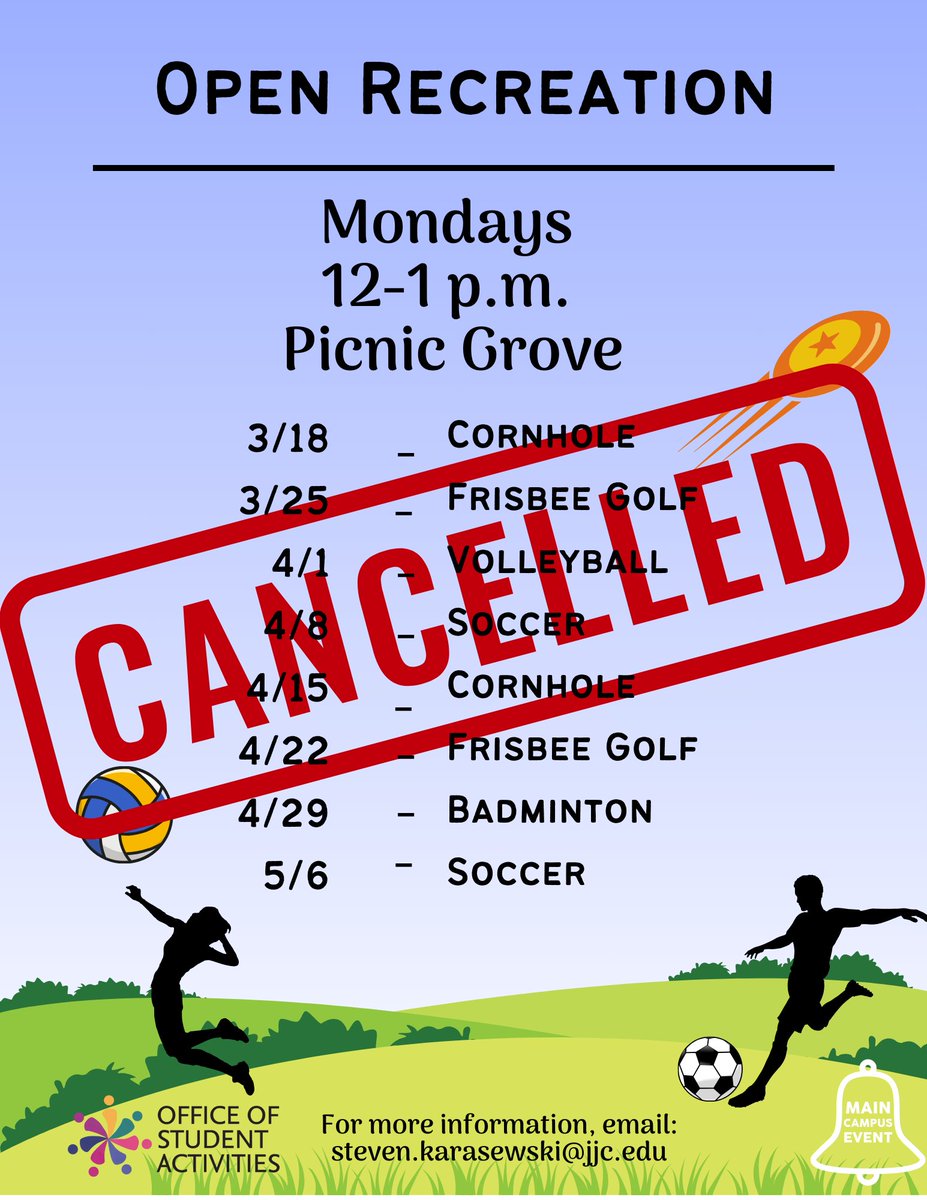 Unfortunately, due to the heavy rains, we will not be able to host Badminton in the Picnic Grove this afternoon as the ground is too wet. We will be back for our final Open Rec session next Monday!