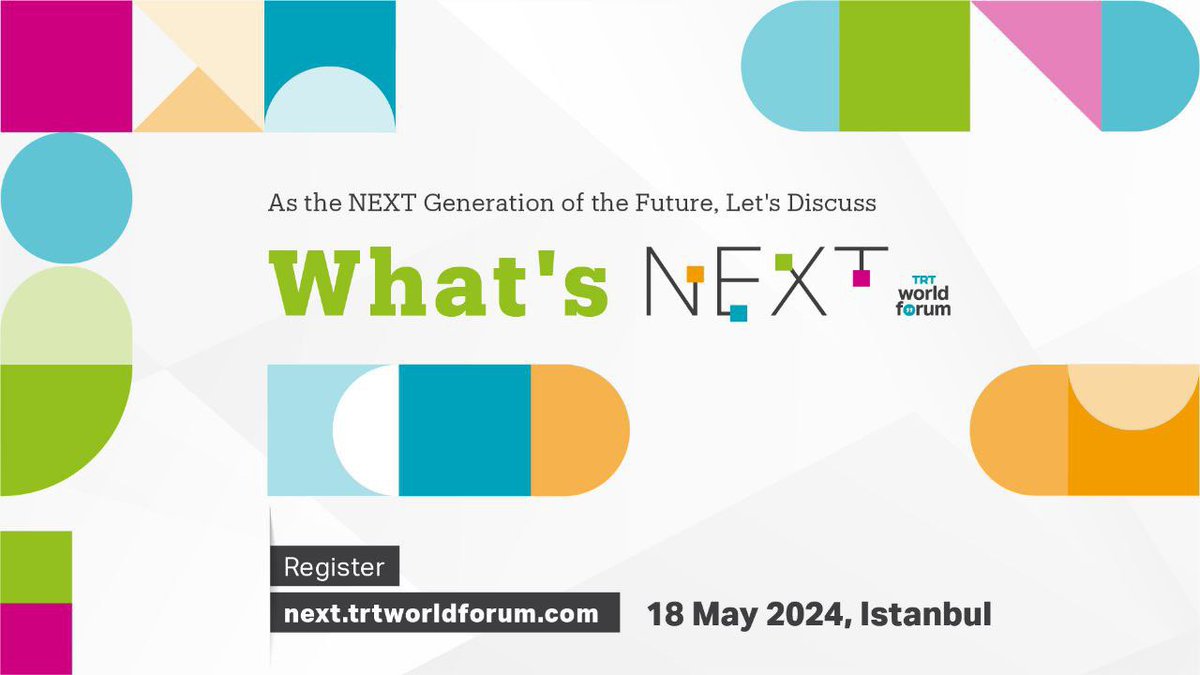 The global youth community will come together for the 3rd time at TRT World Forum's youth event, NEXT, to discuss global challenges and present innovative solutions. Join us on 18 May at #NEXTbyTRTWorldForum. Register here: bit.ly/4b9uQya