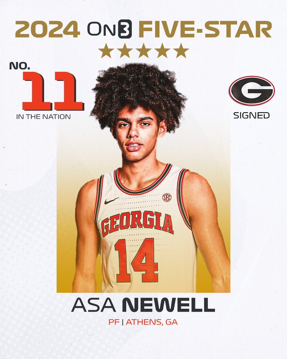 🚨NEW🚨 Georgia PF signee Asa Newell ranks No. 11 & five-stars in the final 2024 On3 150. on3.com/news/counting-…