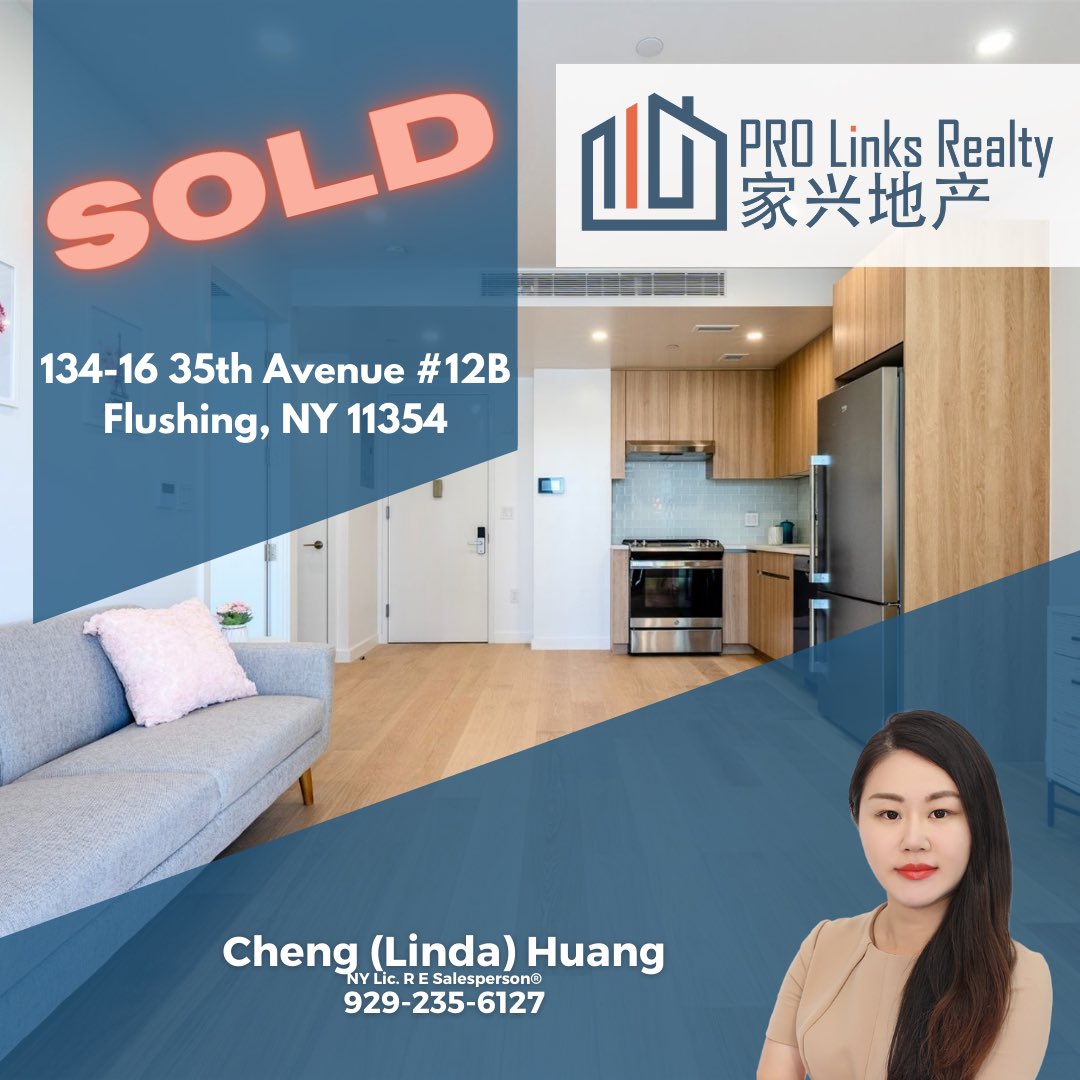 Congratulations to Linda for selling 134-16 35th Avenue #12B! This is a testament to your effort and commitment to excellence. We hope you continue to reach even greater heights! 

#prolinksrealty #sold #condo #nyrealtestate #nyrealtors #flushing #nyc