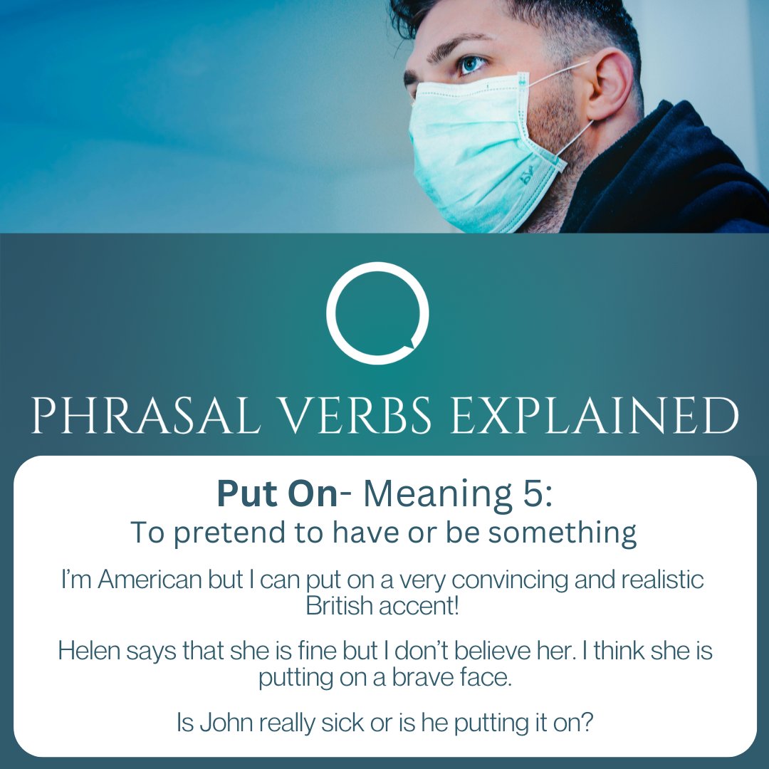 Here is another meaning of the phrasal verb 'put on'. For an explanation of this and the other meanings of 'put on', check out the link below to my website 👇

phrasalverbsexplained.com/post/the-phras…

Follow me for daily English phrasal verb content!

#PhrasalVerbs #Langtwt #EnglishLearning #ESL