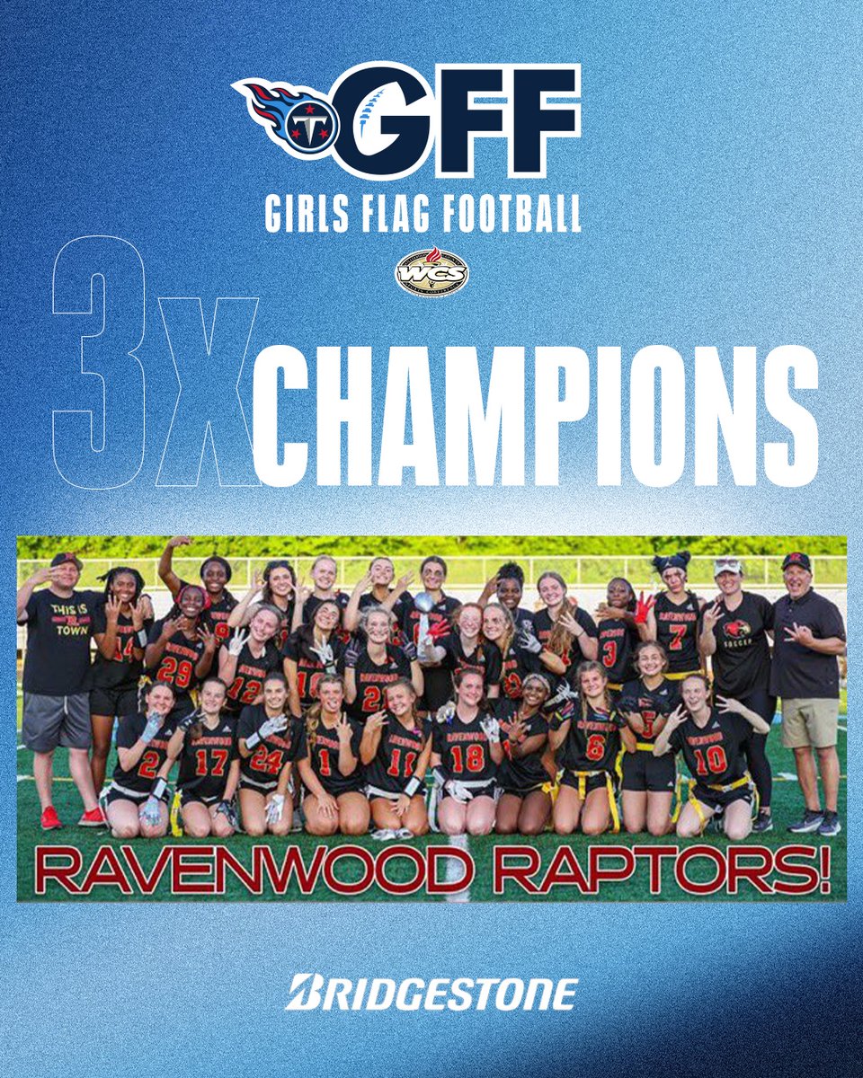 Congratulations to @wcsRHSAthletics Girls Flag Football team on their third consecutive Williamson County GFF Championship! 🏈🏆