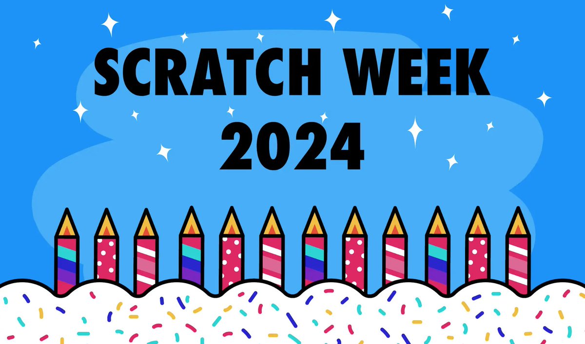 #ScratchWeek is almost here! Join us on the Scratch homepage May 6-10 for daily studios with fun themes like Scratch Olympics, Hidden Worlds, and more. Create projects together with thousands of Scratchers around the world! 🎉 Learn more: scratch.mit.edu/projects/10038…