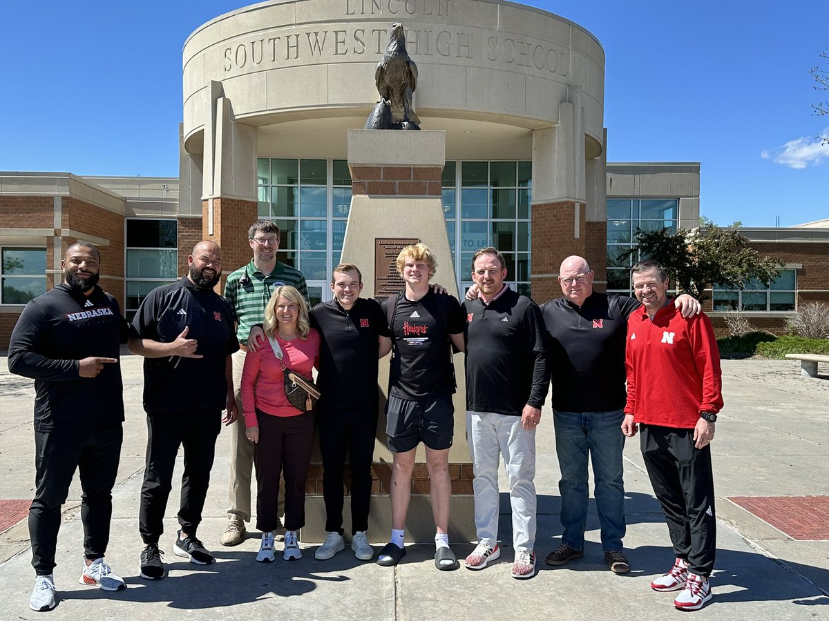 Appreciate you guys stopping by! Excited for the future! #GBR @GarretMcGuire @coachedfoley @Coach_Satt @DonovanRaiola @CoachEJbarthel @_CoachGThomas @LSWHawkFB @HuskerFootball