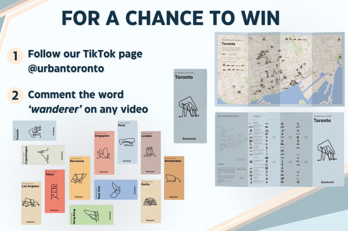 Last chance to win a full set of @avontuura 's #architecture guides to cities like #Toronto, #NewYork, #Paris & more. A winner will be announced tomorrow, head to our TikTok now: tiktok.com/@urbantoronto