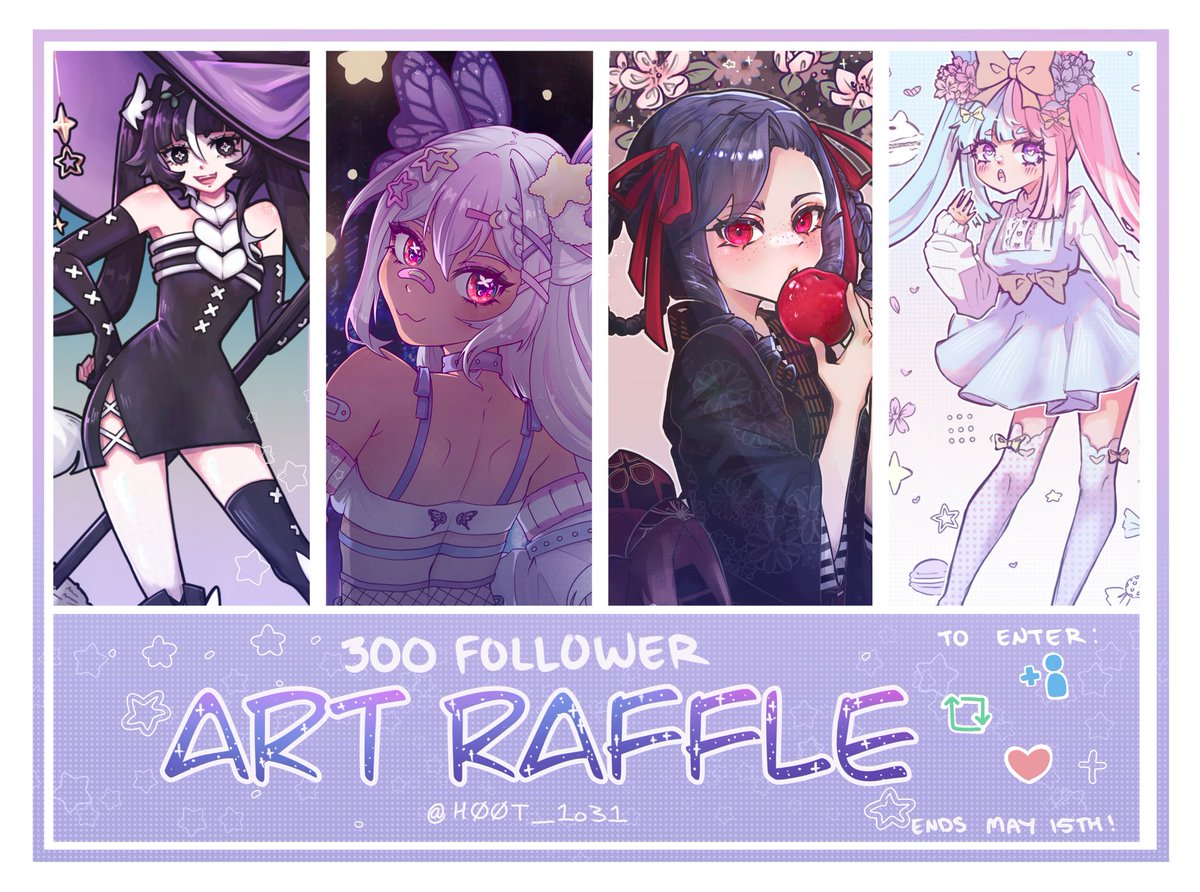 It’s that time again!
♡ ART RAFFLE ♡

TYSM for 300followers!!! 

RULES: Like, Follow, RT
DEADLINE: May 15th!
Feel free to reply with your refs!
✨🌟💫