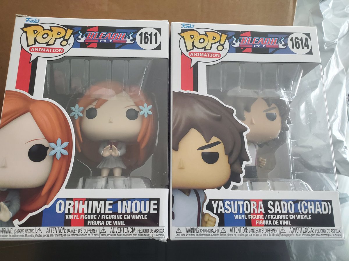 Orihime and Chad showed up today. Unfortunately Orihime arrived damaged. Contacted @HotTopic to try and get her replaced. We shall see.🤞 #Bleach