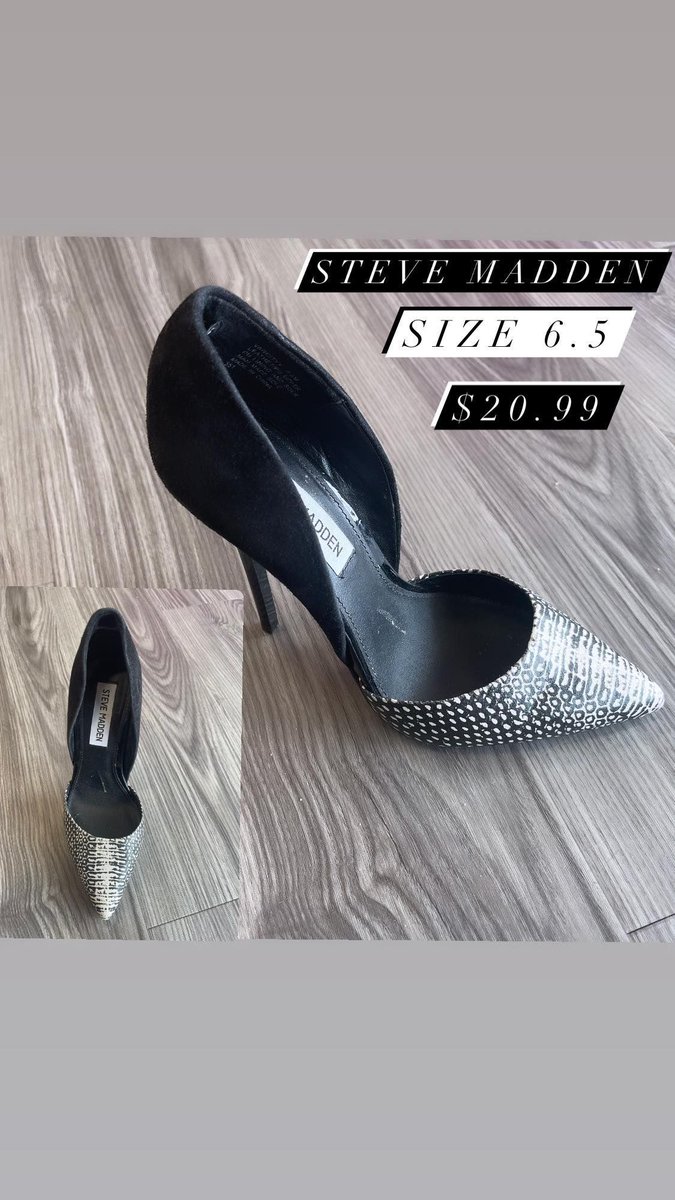 Keep your heels 👠 and your standards high‼️

$20 Steve Madden's 😍

#clothesmentorfayettevillenc #stevemadden #stevemaddenshoes #highheelshoes #retailresale #fashioninspo