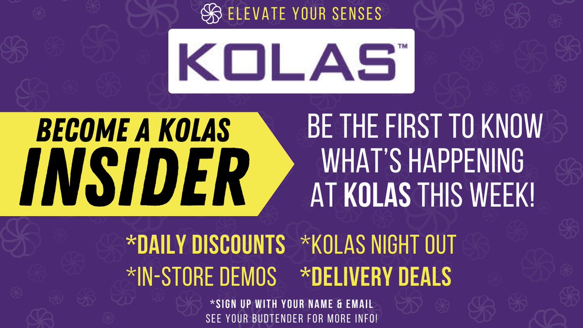 kolasofficial's tweet photo. Sign up for our Insider Newsletter and find out how you can #ElevateYourSenses with KOLAS!
#KOLAS #Sacramento #Cannabis #Dispensary https://t.co/cvBXIjoUO3