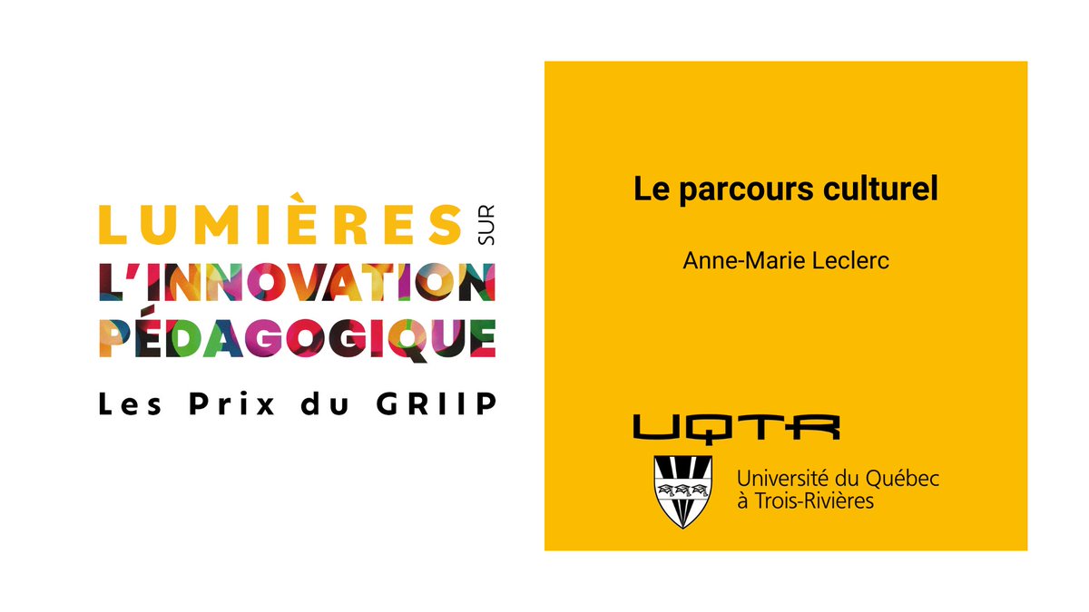 Dévoilement des 3️⃣ projets lauréats du concours Lumières sur l'#innovation pédagogique

😍 Vote pour ton coup de coeur bit.ly/3JA69PC

Présentation du projet <a href="/UQTR/">UQTR</a> Le parcours culturel:
youtu.be/yAYxLv-k9gw?si…

#pédagogie #culture #infirmières
<a href="/Pedago_UQ/">Pédagogie universitaire</a>