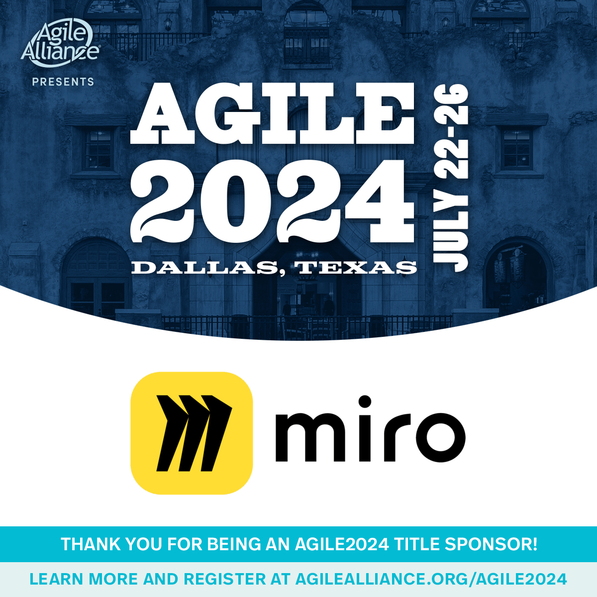 We're incredibly grateful to @MiroHQ for being a Title Sponsor for #Agile2024 coming this July to Dallas! Please join us in thanking them for their valued support of our non-profit member organization. Visit the Miro team at Agile2024! agilealliance.org/agile2024/ #Agile #AgileTeams