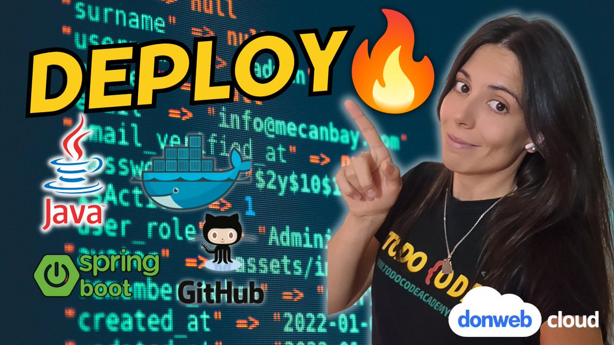 todo_code's tweet image. 🔥 Aprendé como llevar a cabo un proceso de #deploy o pase a producción paso a paso de una aplicación #Java + Spring Boot + #MySQL, utilizando herramientas como #Docker, Conexiones SSH, servidores cloud, #GitHub y más!! 🚀 NO TE LO PODÉS PERDER!! youtu.be/cMXTd6PoFpo