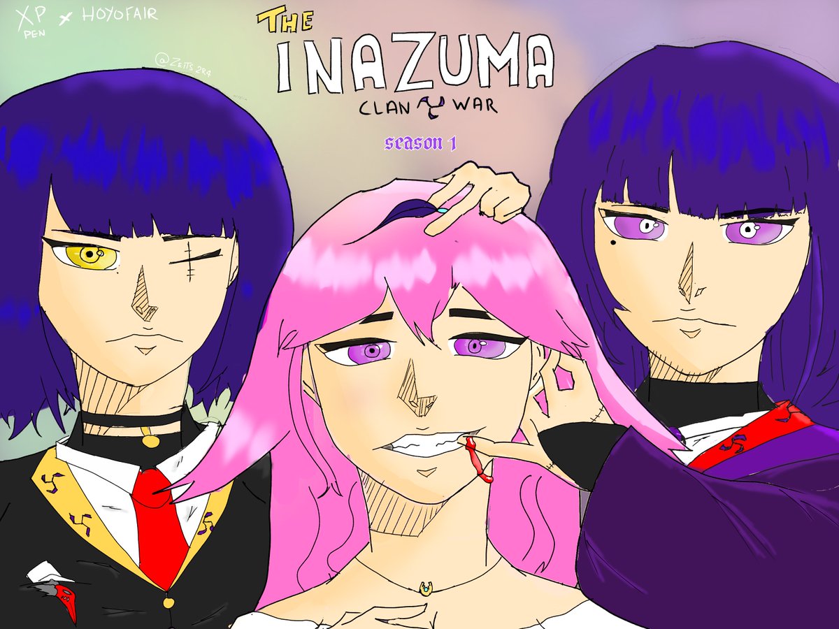 If Sara, Yae and Raiden were actresses in a series : The Inazuma clan war #TeyvatFashion #TeyvatFashionbyXPPen #GenshinImpact #genshinimpactfanart @xppen @xppen_fr