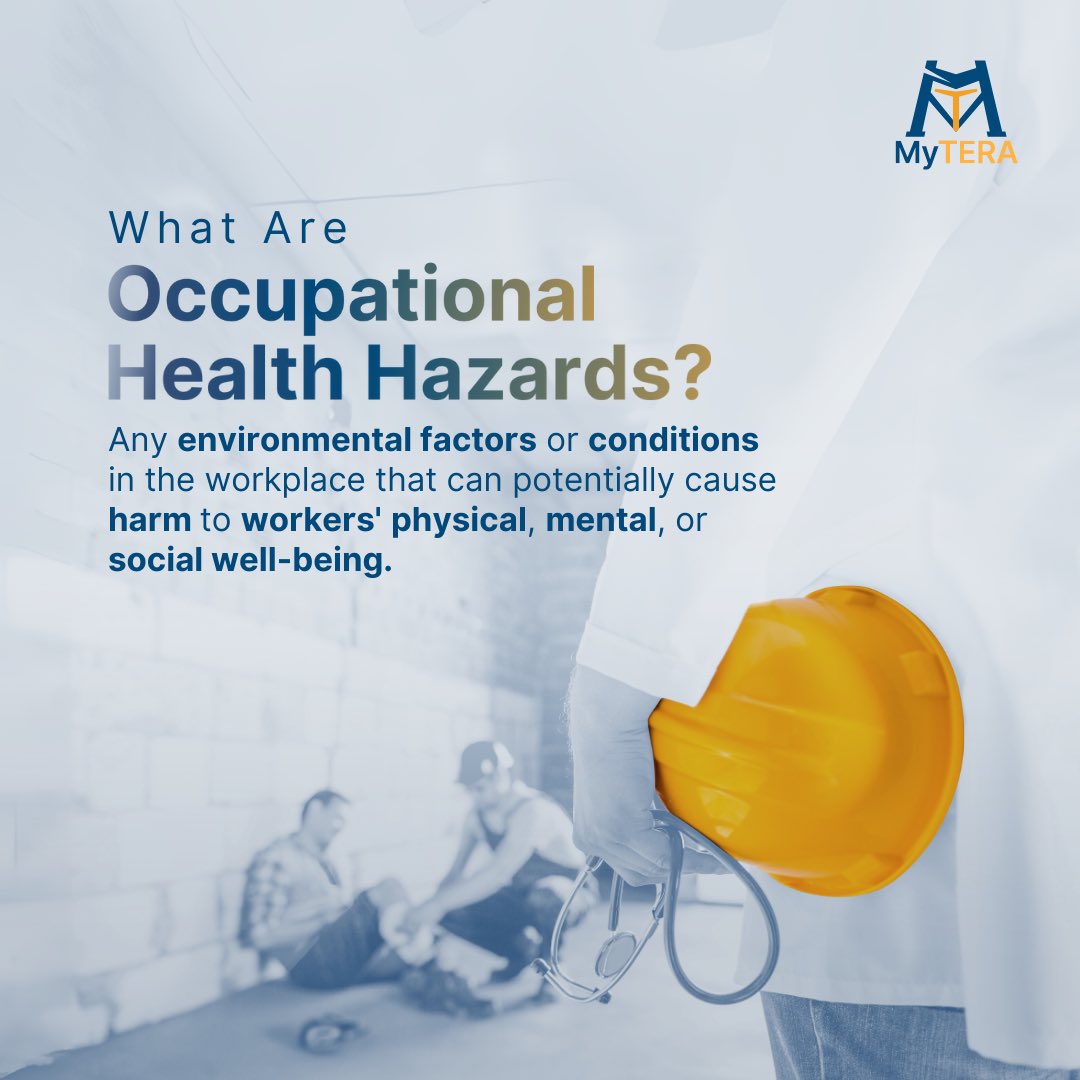 Ever wondered about the hidden dangers in your workplace? Occupational Health Hazards are closer than you think & can impact your physical, mental, & social well-being. 

Visit mytera.io today. Your health is your wealth!

#occupationalhealth #safetyatwork