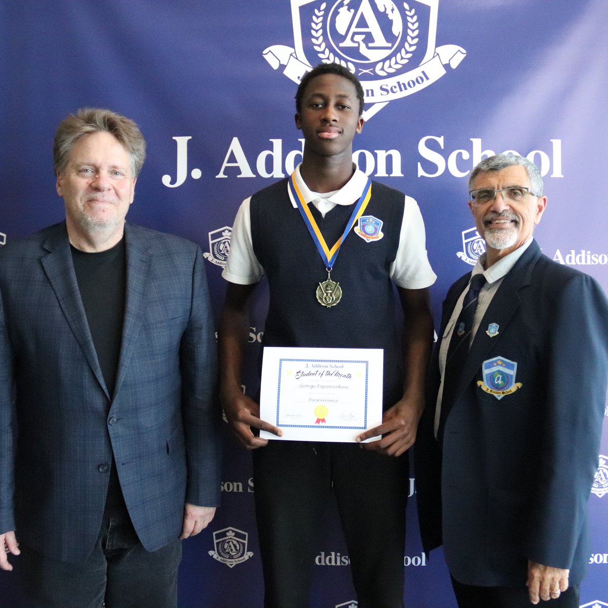 Congratulations to George F. for receiving March 2024's high school student of the month award.

March’s virtue is PERSEVERANCE with the following traits:
• Work hard toward goals.
• Overcome obstacles.
• Do not give up easily.
• Are resourceful in reaching a goal.