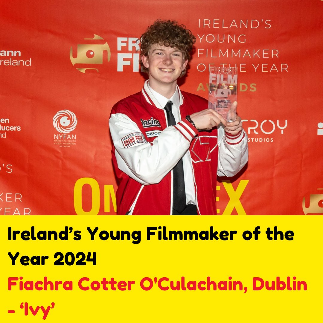 freshfilmie's tweet photo. 👏🏼 Congratulations to everyone who received an award and especially to #IrelandsYoungFilmmakeroftheYear2024 Fiachra Cotter O’Culachain
🎬 Find all the shortlisted films over on our YouTube channel
#freshfilm #freshinternationalfilm #iyfty #youngfilm #film #competition https://t.co/YxljKjhHt7
