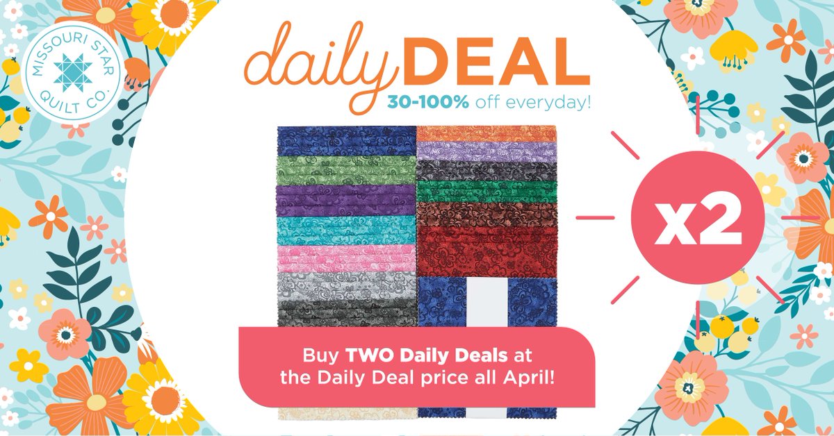 Your quilt will be blanketed in flowers when you sew with today’s Daily Deal, Isadora - Tonal Floral Favorites 10' Squares! These tonal floral prints come in a wide array of colors. Shop now: bit.ly/4bcCvf2 (Valid 04/30/24 while supplies last)