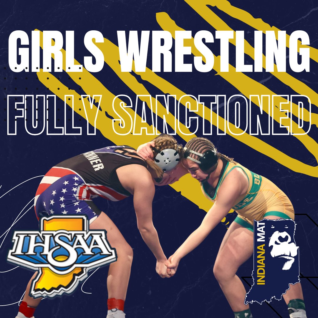 Big news out of Indianapolis as the IHSAA has officially sanctioned girls wrestling for the 2024-2025 school year! Congratulations to all the girls who will now be wrestling for an IHSAA state title next year. #IndianaWrestling #Wrestling #IndianaMat #800lbGorilla
