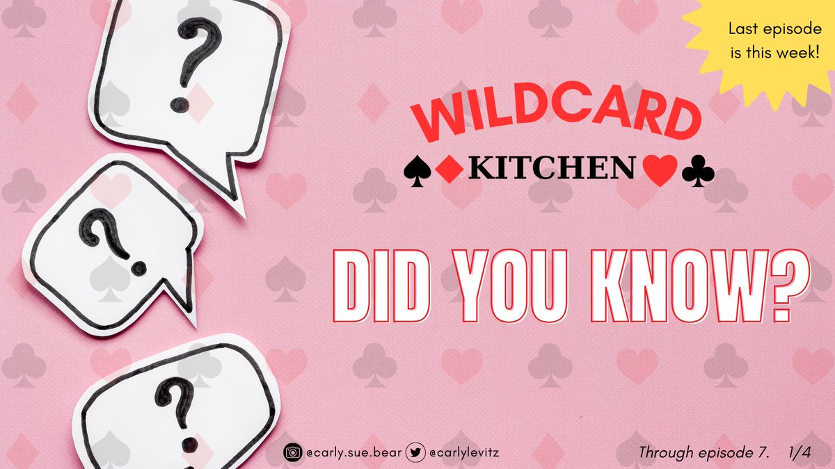 I'm looking forward to the final episode of #WildcardKitchen this week! Here are some fun facts through episode 7.  1/4
@FoodNetwork @ChefAdjepong #foodnetwork #cookingcompetition #foodtv #foodtvdata #realitytv #realitytvdata #realitycompetition