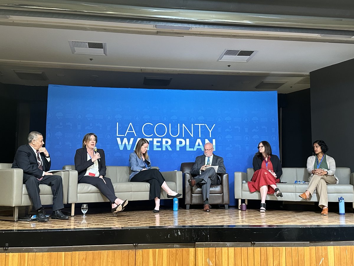 Happy to join @lapublicworks LA County Water Plan Water Resiliency Summit to discuss regional resilience strategies to help secure @waterforla. Metropolitan hosted a booth and Chief Sustainability Officer Liz Crosson participated in a panel on conservation as a way of life.