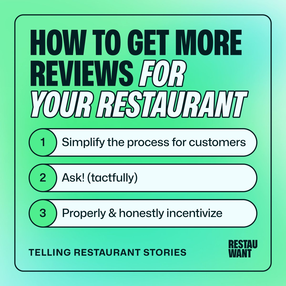 Reviews drive modern diners' buying decisions. Why you vs the eatery next door? Often, it comes down to customer experiences.

#restaurantmarketing #restaurantmarketingtips #restaurantmarketingagency #restaurantreviews