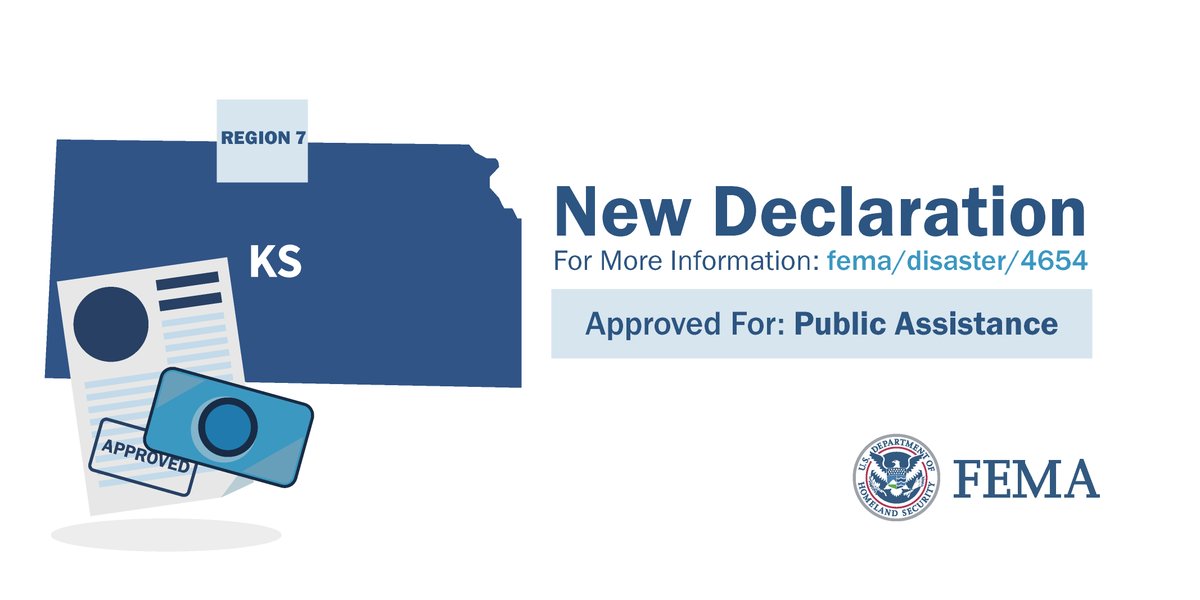 Federal disaster assistance is available for the state of Kansas to supplement recovery efforts in the areas affected by a winter storm from Jan. 8-16, 2024. Public assistance funding is available to the state, tribal, & eligible local governments. 🔗fema.gov/press-release/…