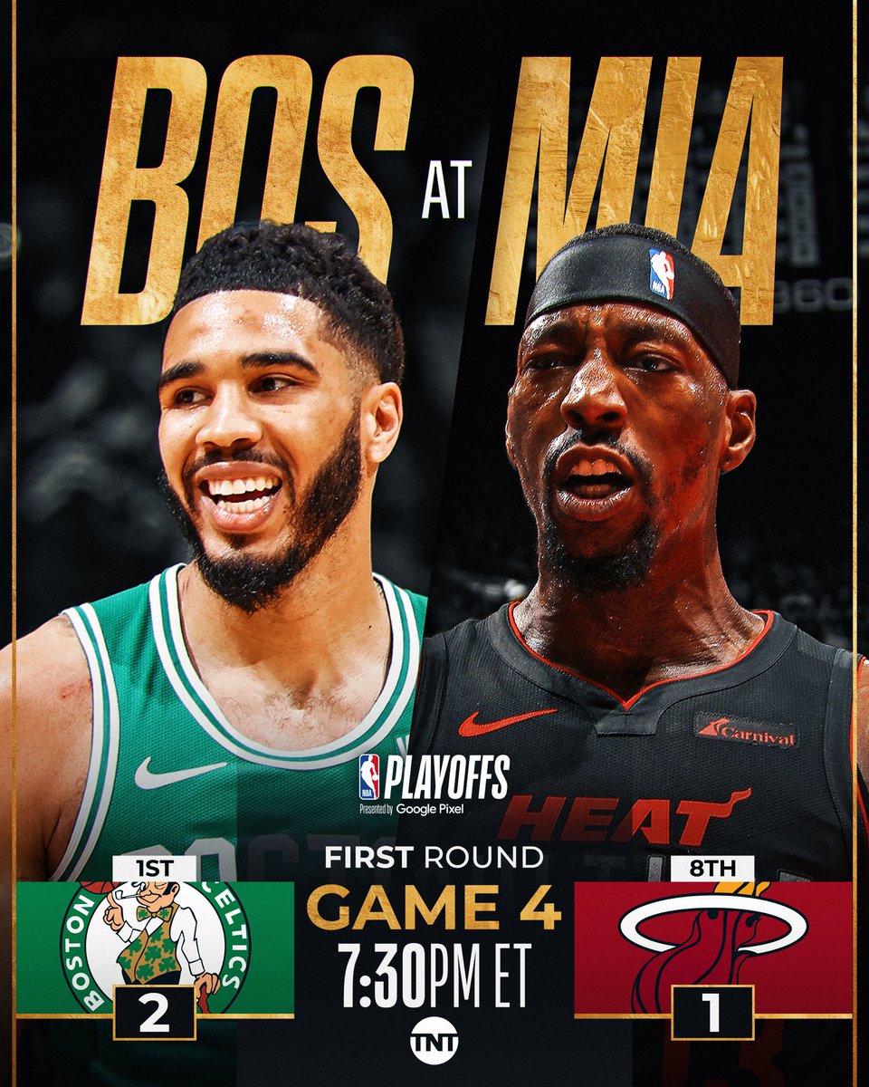 Fresh off a road win in Game 3, Boston looks to continue their momentum. Celtics/Heat GAME 4 tips tonight at 7:30pm/et on TNT!