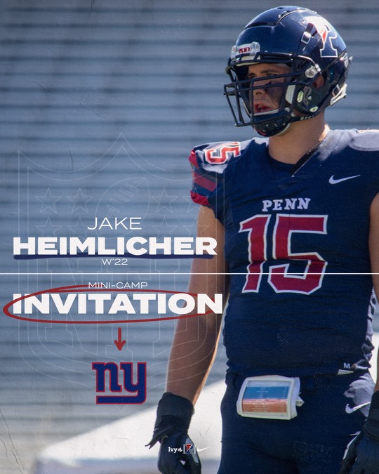 .@jake_heimlicher 👉 @Giants #FightOnPenn x #BEGREAT