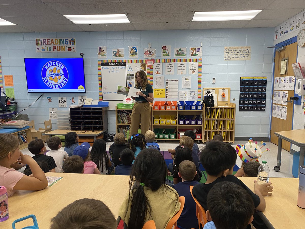 A field trip and an author visit all in one day?! We loved listening to “The Outlook Book” and seeing the cute white squirrel pictures while learning about choosing our thoughts to choose our feelings! @NatcherElem