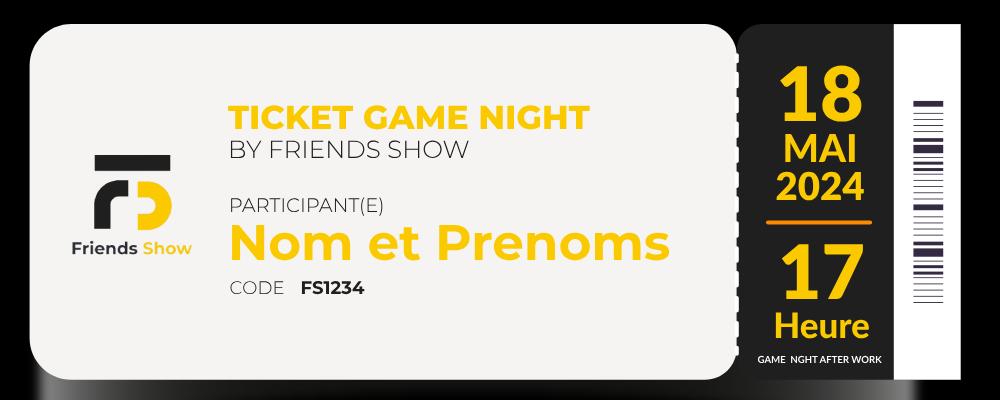 Game Night After Work du Friends Show 🎮🧩🎯♠️

Achetez votre ticket maintenant au wa.me/+22962500051  pour la Game Night du 18 mai.

Le Friends Show vous amène dans un mood special pour une belle game night after work.

Au programme :

- Jeux 🎰 

- Bonne humeur 😄