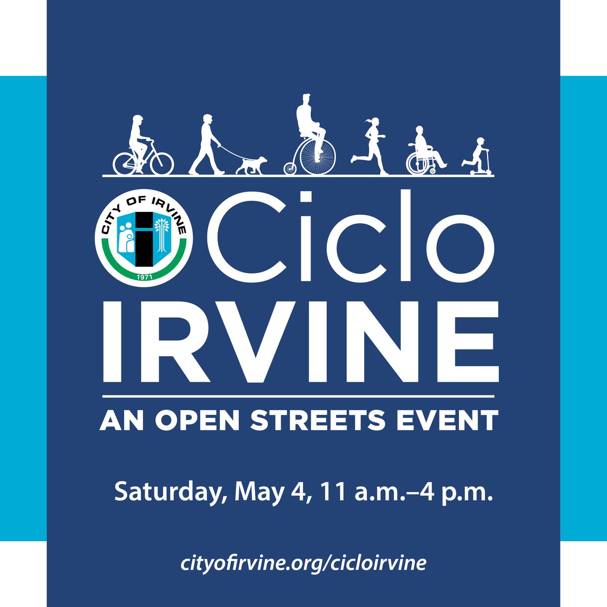Experience Irvine in a vibrant, new, car-free way! Join us at our first-ever Open Streets Event. CicloIrvine is Saturday, May 4, 11 a.m.–4 p.m., along Barranca Parkway and Harvard Avenue.  
 
ℹ️ cityofirvine.org/cicloirvine 

#CicloIrvine #OpenStreets