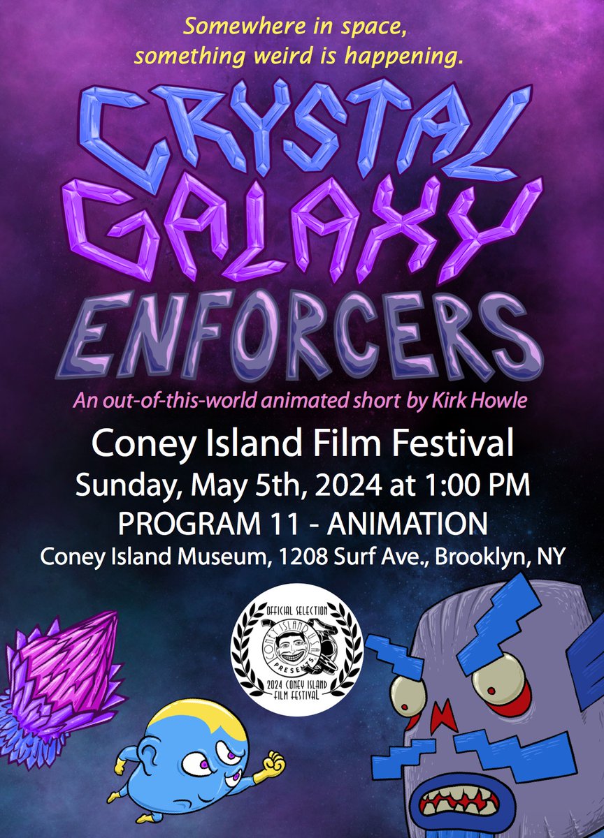 Looking forward to venturing to Coney Island this coming weekend to check out this animated short and the work of other artists. Should be a great day at the beach @coneyislandusa! Full info and tickets: coneyisland.com/ciff2024/progr…