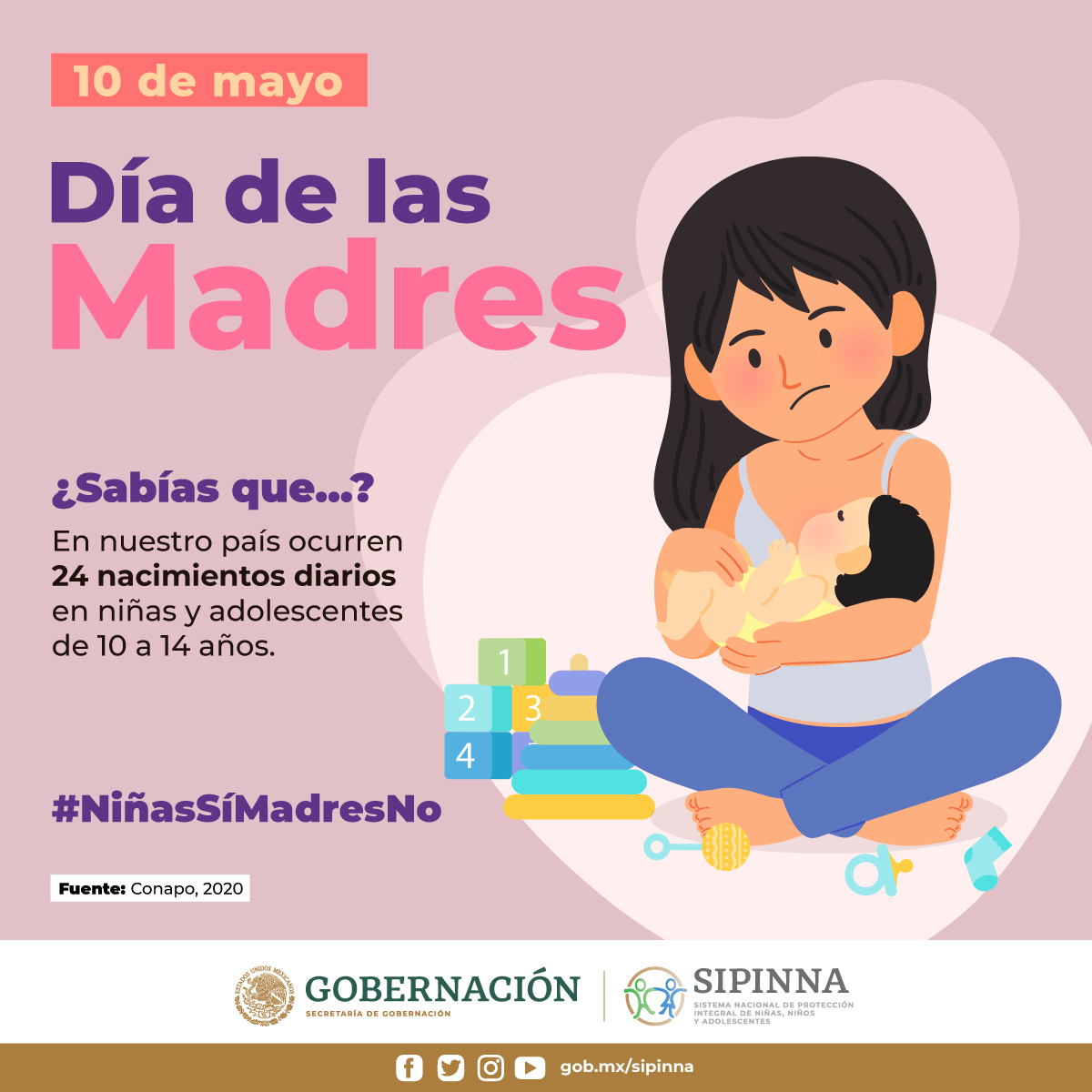 Madres por elección, no por obligación. #NiñasSíMadresNo #DíaDeLasMadres #10demayo #Sipinna