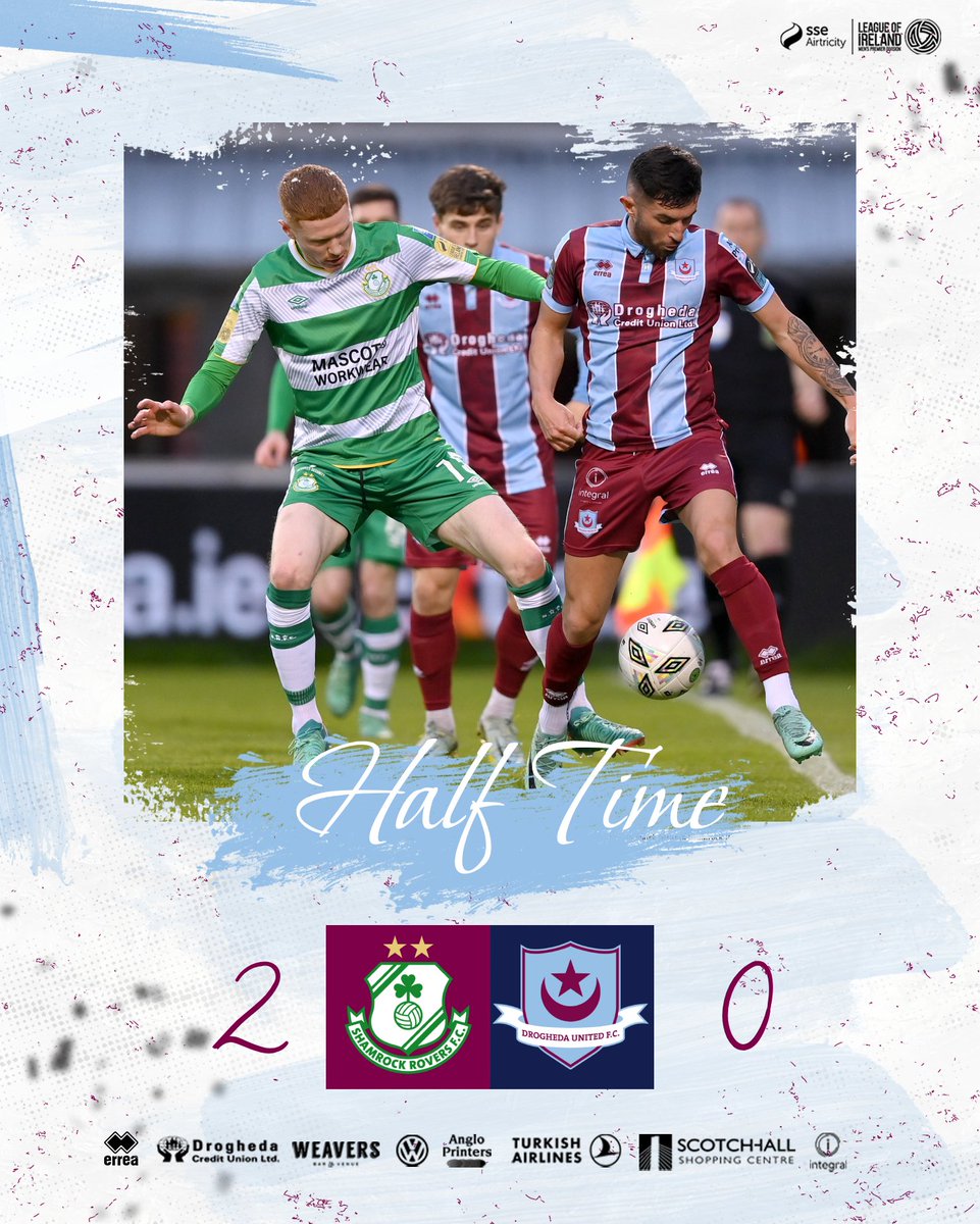 HT: Shamrock Rovers 2-0 Drogheda United