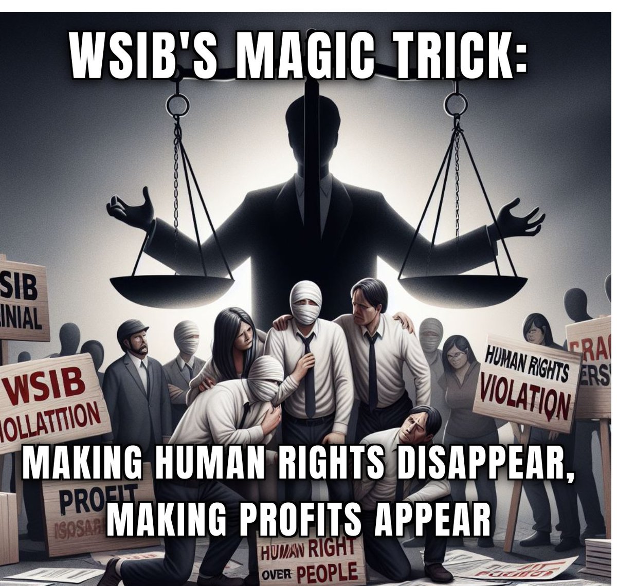WSIB's magic trick: making human rights disappear, making profits appear. It's time to see through the illusion and demand justice for injured workers! #WorkersRights #InjuredWorkers #JusticeForAll