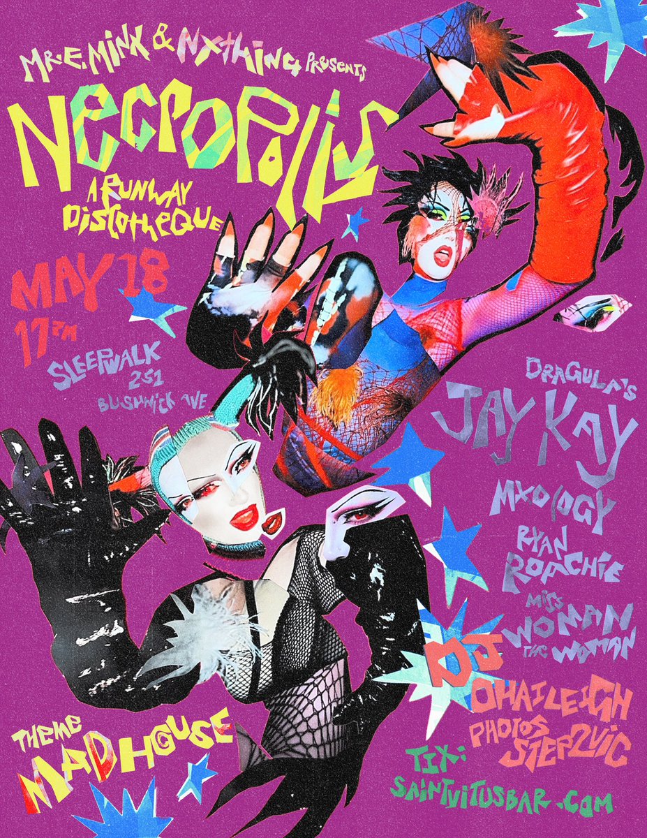 NECROPOLIS: A RUNWAY DISCOTHEQUE 🤡

MAY 18th, 11pm, SLEEPWALK NYC

FEATURING: @JayKay_BK, @mx_0logy, @Ryanroachie, @mswomanthewoman

THEME: MADHOUSE 🎪