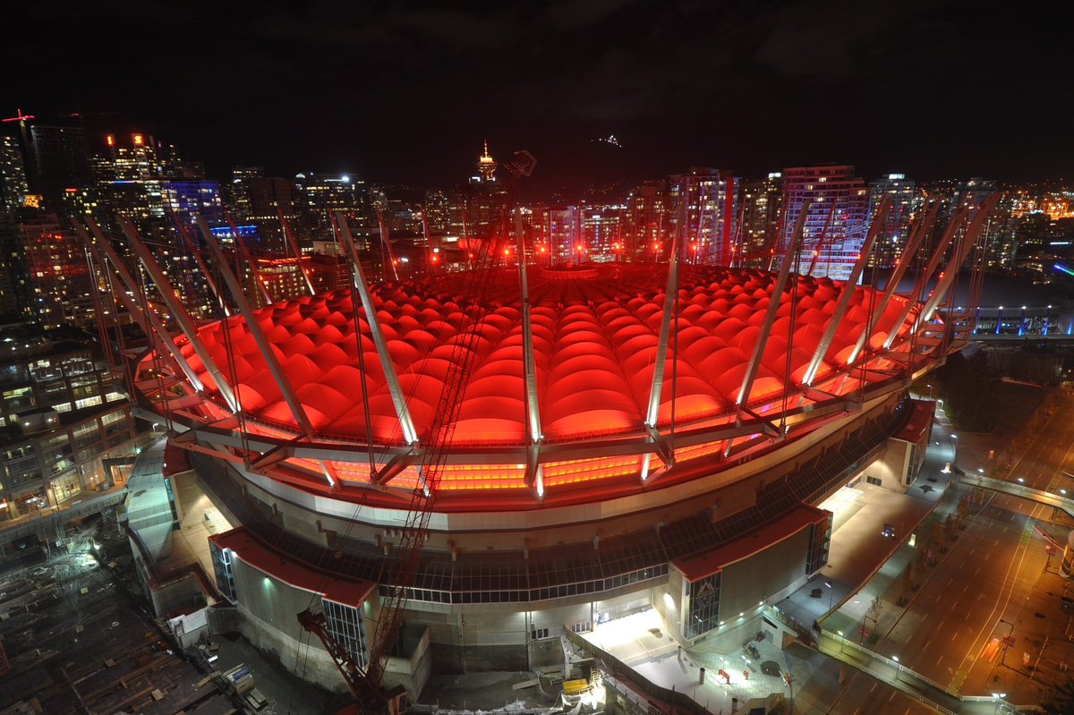#heartfailureweekcan Watch BC Place Stadium Vancouver glow red to highlight the launch of the Canadian Heart Failure Society heart failure awareness week, May 6, 2024