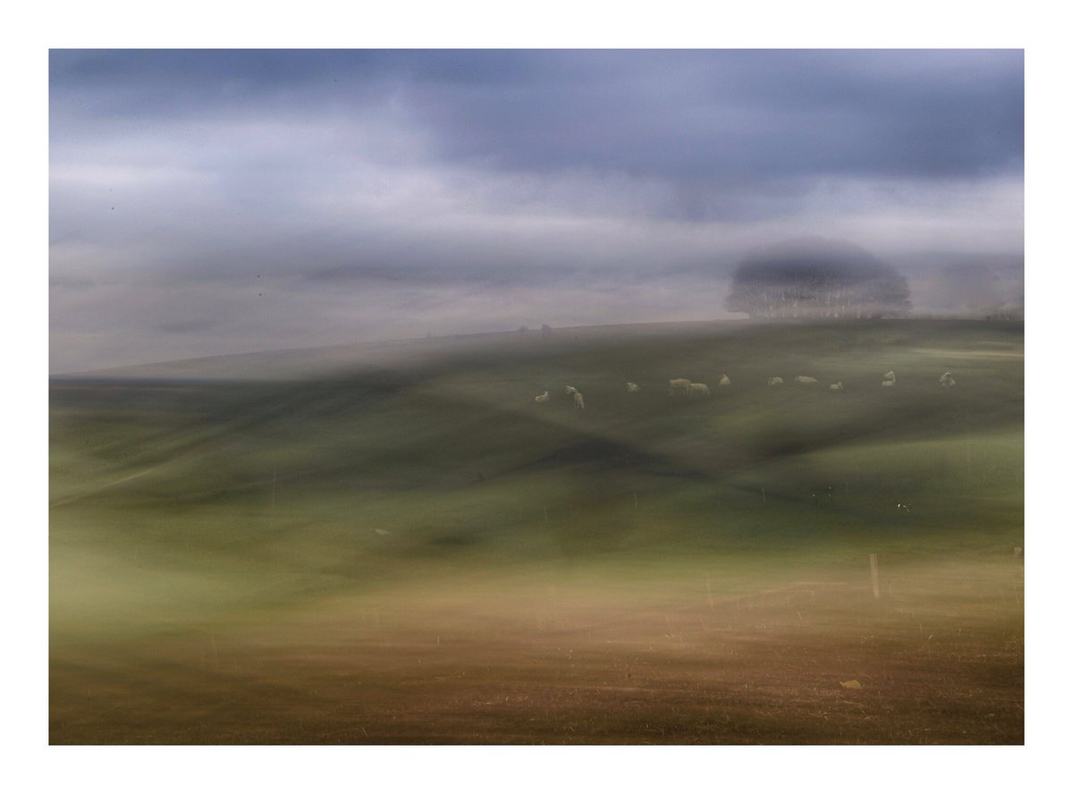 A Windy Day At Win Green (ICM and digital collage by me)