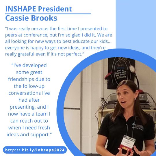 Why submit a proposal to present at #TeamINSHAPE24 conference? Connect with your #HealthEd #PhysEd #AdaptedPE #FitnessEd colleagues like @Brooks01CL ! Proposals due 5/31: bit.ly/INSHAPE2024