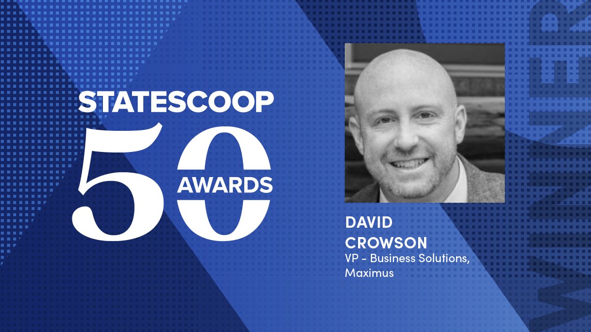 Congratulations to David Crowson, VP of Business Solutions for @Maximus_news, on winning Industry Leadership in the 2024 #StateScoop50 Awards! 

Be inspired by the leaders driving innovation this year. Find out more about the recipients: statescoop.com/list/announcin…